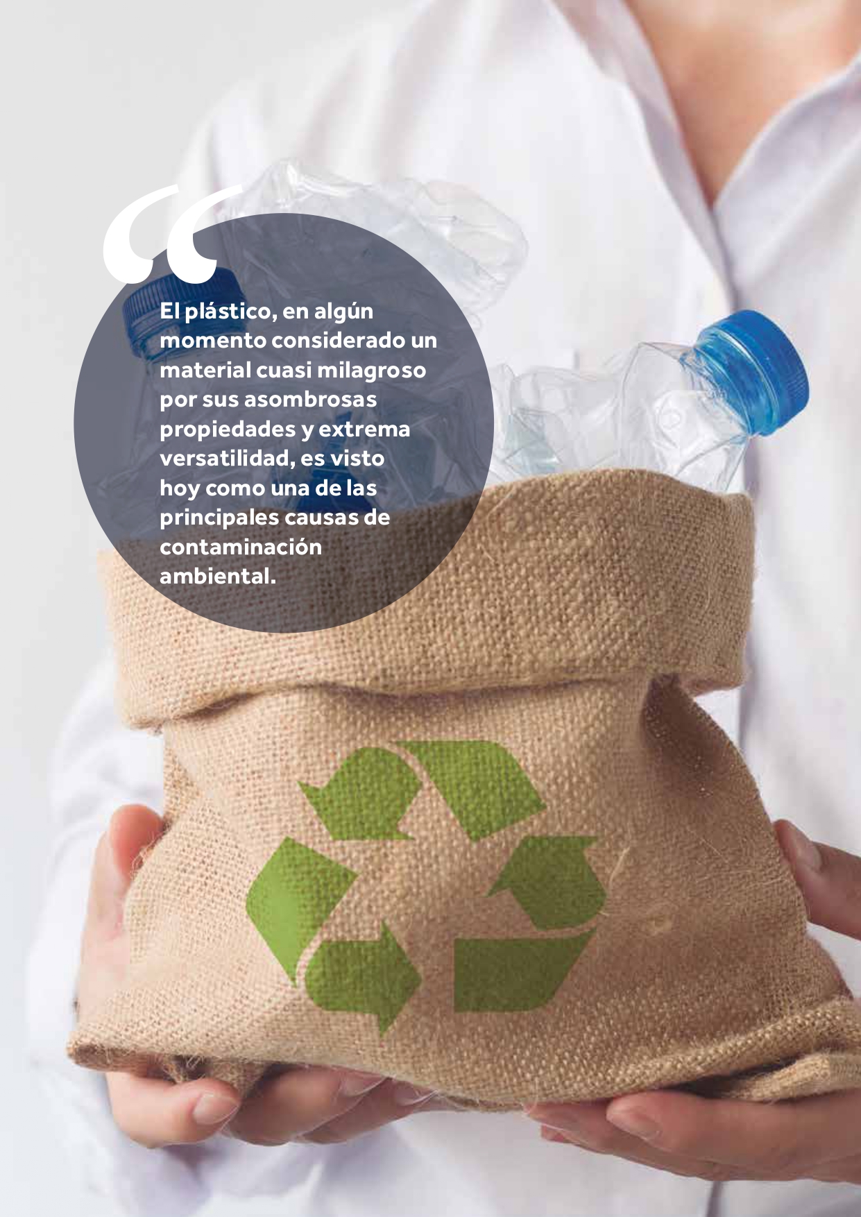 P&aacute;gina con cita destacada y recurso fotogr&aacute;fico del white paper Revalorizando el Pl&aacute;stico