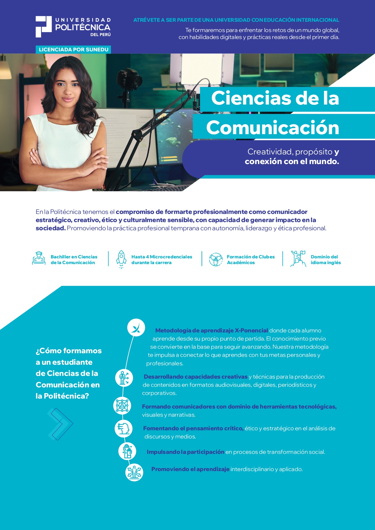 P&aacute;gina principal del brochure de Ciencias de la Comunicaci&oacute;n